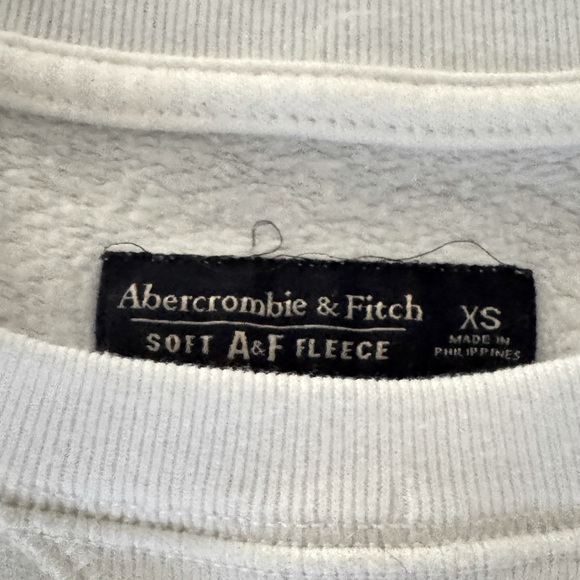 Abercrombie White Crewneck Sweatshirt Xs - Picture 3 of 4